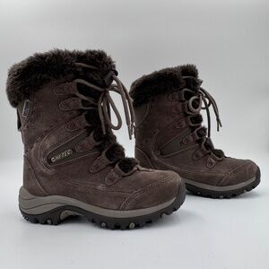 Size 5 Women's Hi-Tec Insulated Waterproof Faux Fur Lined Suede Snow Boots
